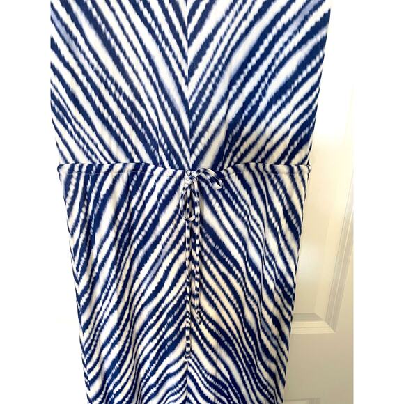 Chico's Striped Slit Maxi Dress Blue White Size 1 US 8 Medium - Picture 5 of 6